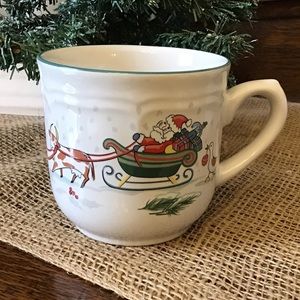 - Vintage International Tableworks Japan country stoneware Christmas cup